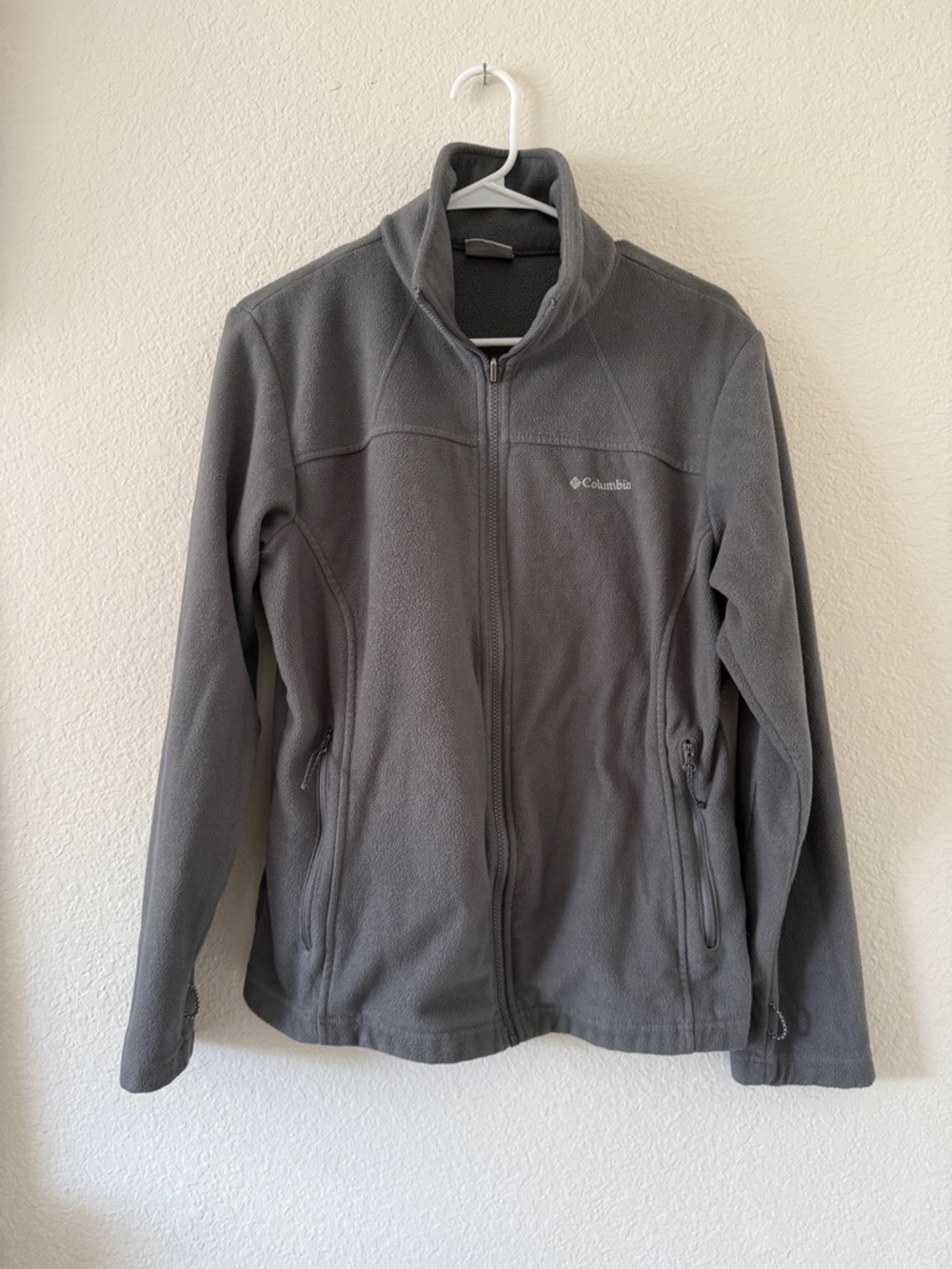 Columbia Charcoal Gray Zip-Up Fleece Jacket